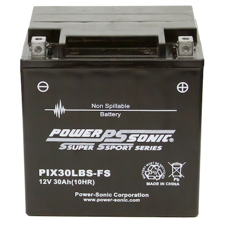 Power Sonic PIX30LBS-FS Factory Activated AGM PowerSport Battery PIX30LBS-FS
